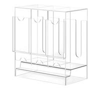 Milageto Card Pack Dispenser Made of Acrylic with 3 Compartments for Boosters, Large Capacity Storage, Non-slip Design, Visibility, Easy, Clear Base