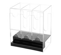 Milageto Card Pack Dispenser Made of Acrylic with 3 Compartments for Boosters, Large Capacity Storage, Non-slip Design, Visibility, Easy, Black Base
