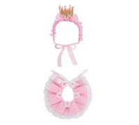 Milageto Cat Bandana Pet Bib Round Neck Birthday Hat Scarf Set Princess Costumes for Valentine Day Wedding Mother Day Daily Festival