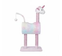 Milageto Cat Climbing Frame With Soft Cushions Enclosed Den And Play Ball For Claw Care Napping And Daily Exercise Suitable for apartments corners, Unicorn