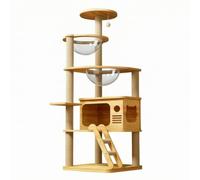 Milageto Cat Climbing Structure With Cat Playground stable rectangular base supports climbing and scratching with open and, Bouncing Model - Double Space Capsule + Enlarged Cat House