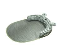 Milageto Cat Cooling Mat Summer Bed with Pillow Around Washable Cute Soft Breathable Puppy Nest, Green