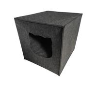 Milageto Cat Hideout Pet Cat Nest Cozy Self Warming Sleeping Foldable Snooze Felt Cat Cave Cat House for Kitten Chihuahua Hamster, dark gray Cat mouth