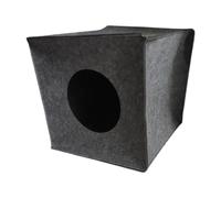 Milageto Cat Hideout Pet Cat Nest Cozy Self Warming Sleeping Foldable Snooze Felt Cat Cave Cat House for Kitten Chihuahua Hamster, gray round mouth