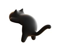 Milageto Cat Hook for Desk Edge Handbag Hanger Practical Saving Space Cute Schoolbag Holder Table Hook for School and Office Restroom, Black