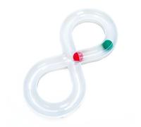 Milageto Cat Interactive Device Track Toy Double Loop Ball Tracking Course With Enclosed Channel Path Polypropylene Housing Smooth Translucent Shape Suitable for indoor play, White
