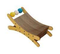 Milageto Cat Scratcher Bed Scratch Lounger Indoor Cats Kitten Cute Pet Furniture Scratching Nest Scratching Pad for Sleeping Playing, Wood Color