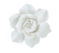 Milageto Ceramic Flower Wall Art 3D Hanging Porcelain Flowers Unique Handcrafted Artificial Flower Wall Sculpture for Home Bathroom, Peony