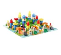 Milageto Child Friendly Wooden Medieval Building Modular Building Kit, for Playroom, Preschool, s, young children