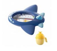 Milageto Children Bath Thermometer Thermometer Water Thermometer Bath Toy Room Thermometer With Multiple Water Ports For suitable for infant bathing nursery travel, Blue, Airplane W Cup
