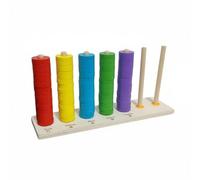Milageto Children Counting Frame Wooden Stacking Toy Stacker Math Board Educational Puzzle Color Sorting Toy Counting Practice With Smooth Wood Suitable for