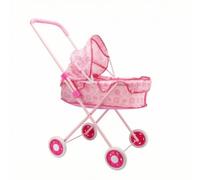 Milageto Children Play Cart Doll Pram With Canopy Compact Fold And Light Weight For Travel Between Play Areas Suitable for role, Iron Rod Deluxe Large Wheel Stroller