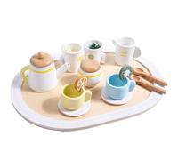 Milageto Children Play Kitchenware Pretend Tea Set Kids Toy Tea Party Set Role Play Kitchen Set Mini Teapot Cups Spoons Open Ended Play for Creativity Suitable