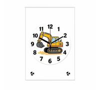 Milageto Children Teaching Clock Cartoon Desk Clock Table Clock Quiet Sweep Movement Acrylic Body Face suitable for study, Excavator