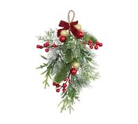 Milageto Christmas Teardrop Swag, Front Door Wreath Christmas Swag Garland Artificial Decorations for Stairs, Hanging Wall Swags, Artificial Wreath for Celebration Thanksgiving Wedding Windows Door