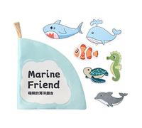 Milageto Cloth First Book Early Educational Memory Sensory Toy Rustling Sound for Car Airplane Toys Toddlers Newborn Infants, Marine Friend
