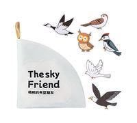 Milageto Cloth First Book Early Educational Memory Sensory Toy Rustling Sound for Car Airplane Toys Toddlers Newborn Infants, Sky Friend