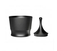 Milageto Coffee Ground Distributor Espresso Portioning Cup Aluminum Alloy Stepped Distributor Non Slip Design Two Piece Set Suitable for Home Cafe Kitchen Use, Black