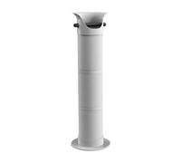 Milageto Coffee Grounds Knock Box, Floor Standing Espresso Collection Dump Bin Large Capacity Coffee Grounds Bucket for Home and Commercial Use with Removable Non-Slip Base & Knock Bar & Towel, White