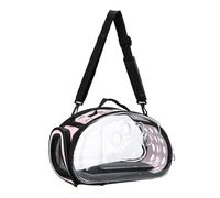 Milageto Collapsible Soft Sided Pet Carriers, Pets Bubble Bag Tote, Clear Transparent Cat Carrier for Kitten, Puppy, Outdoor, Hiking, Pink S