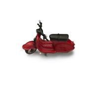 Milageto Collectible Miniature Vintage Motorcycle | old school Silhouette, Highly Detailed Wheels, 1/64 Scale Motorcycle, for Dioramas, Red
