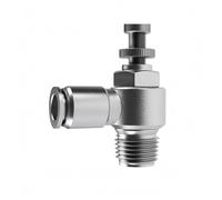 Milageto Control Valve Stainless Steel Pneumatic Adjustable Throttle Push-to-Connect Threaded Structure Suitable for Testing Equipment Maintenance Work, SL10-02, 10mm Tube, 1/4 Thread