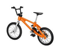 Milageto Creative Finger Bike Model Crafts Hand Eye Coordination Toys Finger Sports Game for Birthday Gift Collectible Boy Cake Topper, Orange