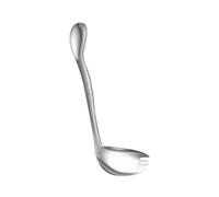 Milageto Curved Utensil Adaptive Utensils Useful Comfort Eating Aids Auxiliary Cutlery Angled Spoon and Fork for Weak Grip Handicapped, Right Spoon Fork