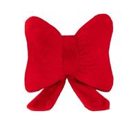 Milageto Cute Bow Pillow Soft Bow Throw Pillow Simple Comfortable Sofa Couch Bedroom Back Support Cushion Decorative Cushion for Car Office Farmhouse Couch Room Christmas Decoration, Red