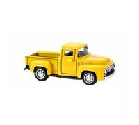 Milageto Die-Cast Pickup Truck Toy with Open Storage Tray Child-Friendly Pull-Back Die-Cast Truck Toy with Enclosed Cab Educational for Kids Aged 4 to 6, Yellow