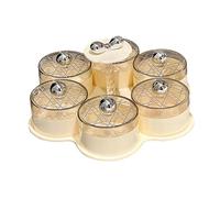 Milageto Divided Serving Tray, Rotating Snack Plate, Multifunctional Table Centerpiece Snack Serving Tray, Cream