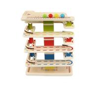 Milageto DIY Marble Run Construction Toy Multi Level Early Learning Marble Run Toy Hands on Wooden Ramps Track Building Set for Children, Playroom, Classroom