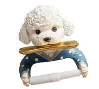 Milageto Dog Toilet Paper Roll Holder Tissue Roll Dispenser Towel Bar, Resin Bathroom Towel Rack Cartoon for Hotel Lavatory Kitchen