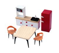 Milageto Dollhouse Furniture Set Dollhouse Decor Hobby Crafts Life Scene Props Miniature Furniture Toys Pretend Play Toy for Kids Boys, red