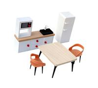 Milageto Dollhouse Furniture Set Dollhouse Decor Hobby Crafts Life Scene Props Miniature Furniture Toys Pretend Play Toy for Kids Boys, white