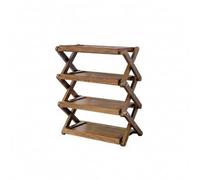 Milageto Dollhouse Shoe Rack Compact Miniature Rack Clean Furniture for Diorama Builders, Walnut Foldable Shelf
