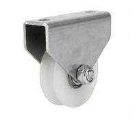 Milageto Double-Hole Bracket Pulley with Nylon Wheel Track Wheel with Bearing Axle Smooth Rolling Sliding Gate Roller, 54mm, U Slot