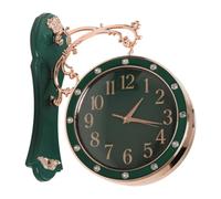 Milageto Double Sided Wall Clock Quiet Gift Kitchen Battery Operated Hanging Clock Timepiece for Bedroom Garden Birthday, Green