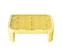 Milageto Easy-to-clean, Raised And Reusable Cat Litter Mat with Ramp for Kitten Accessories, Floor And Hallway, yellow 15cm