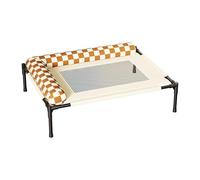 Milageto Elevated Pet Bed with Pillow Breathable Practical Cot Outdoor Dog Bed for Outdoor Indoor Camping, L Shape Large