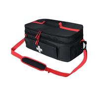 Milageto Empty First Aid Bag Medical Storage Bag Adjustable Strap Drug Carry Case Medication Organizer Pouch for Hiking Gym Workplace, black