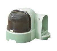 Milageto Enclosed Cat Litter Box Pet Supplies with Drawer, Large, Leakproof, Cute Spacious with Lid Covered Cat Toilet Litter Pan Tray, Green