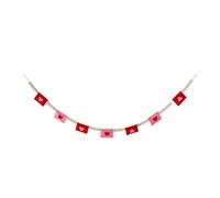 Milageto Envelope Wood Bead Garland Sweet Decorative Valentines Day Decor Red and Pink Banner for Anniversary Engagement