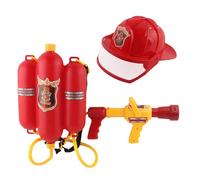 Milageto Firefighter Water Spray Toy Set Role Playing Firefighter Water Sprayer Outdoor Activities for Pool Party Aged 3 Years and up, 2pcs