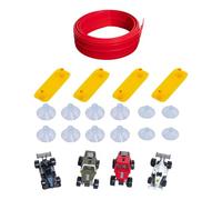 Milageto Flex Tracks Kids Construction Toy with Suction Cups Fine Motor Skill Rolls up Portable Racetrack for 3 4 5 6 7 8 Year Gifts, red 500x8cm Basic