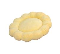 Milageto Flower Shaped Round Cat Bed, Small Dog Bed, Cute Sofa Cushion, Soft Pet Nesting Bed, Pet Sleeping Pad for Puppy Poodle Kitten, Yellow