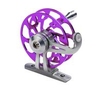 Milageto Fly Fishing Reel All Metal Right Hand Fisherman Gift Labor Saving Fishing Accessories for Raft Aluminum Alloy 65 mm Diameter, Purple