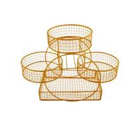 Milageto Fruit Basket,Snacks Holder,Multi Tiers Home Decor,Party Kitchen Storage Organizer Large Capacity Vegetables Stand Holder, Gold