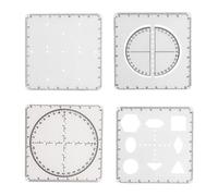 Milageto Geometric Math Functions Ruler Multifunction Drawing Stencils Mathematics Drawing Ruler for Form Work Writing Building, for Grade 8