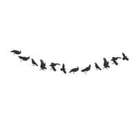 Milageto Halloween Crow Hanging Decor Paper Crow Ornament, Easy to Install Party Supplies, Gift Wall Decoration, Halloween Decoration, Horizontal Hanging, 4m